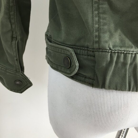 A&F ABERCROMBIE & FITCH Green Hooded Denim Feel Logo Hardware Jacket - Picture 14 of 14